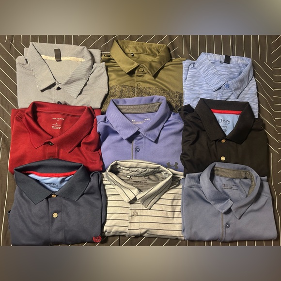 Bundle of 9 polo shirts for men size L - Picture 1 of 7